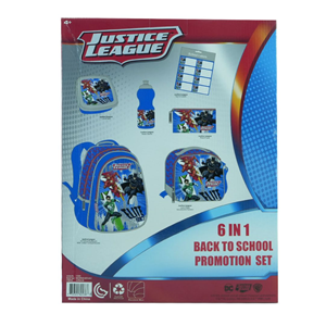 ست 6 در 1 کوله پشتی 40 سانتی Justice League مدل Rainbow Max - Backpack - Promotion Items 6 in 1 - Justice League _کیف مدرسه